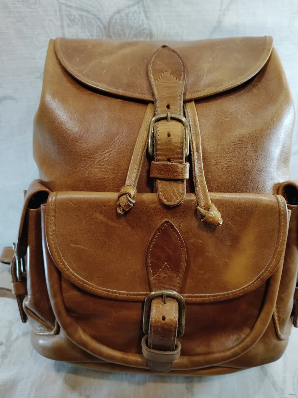 Full Grain Leather Backpack/Briefcase in Brown - Premium Carryall